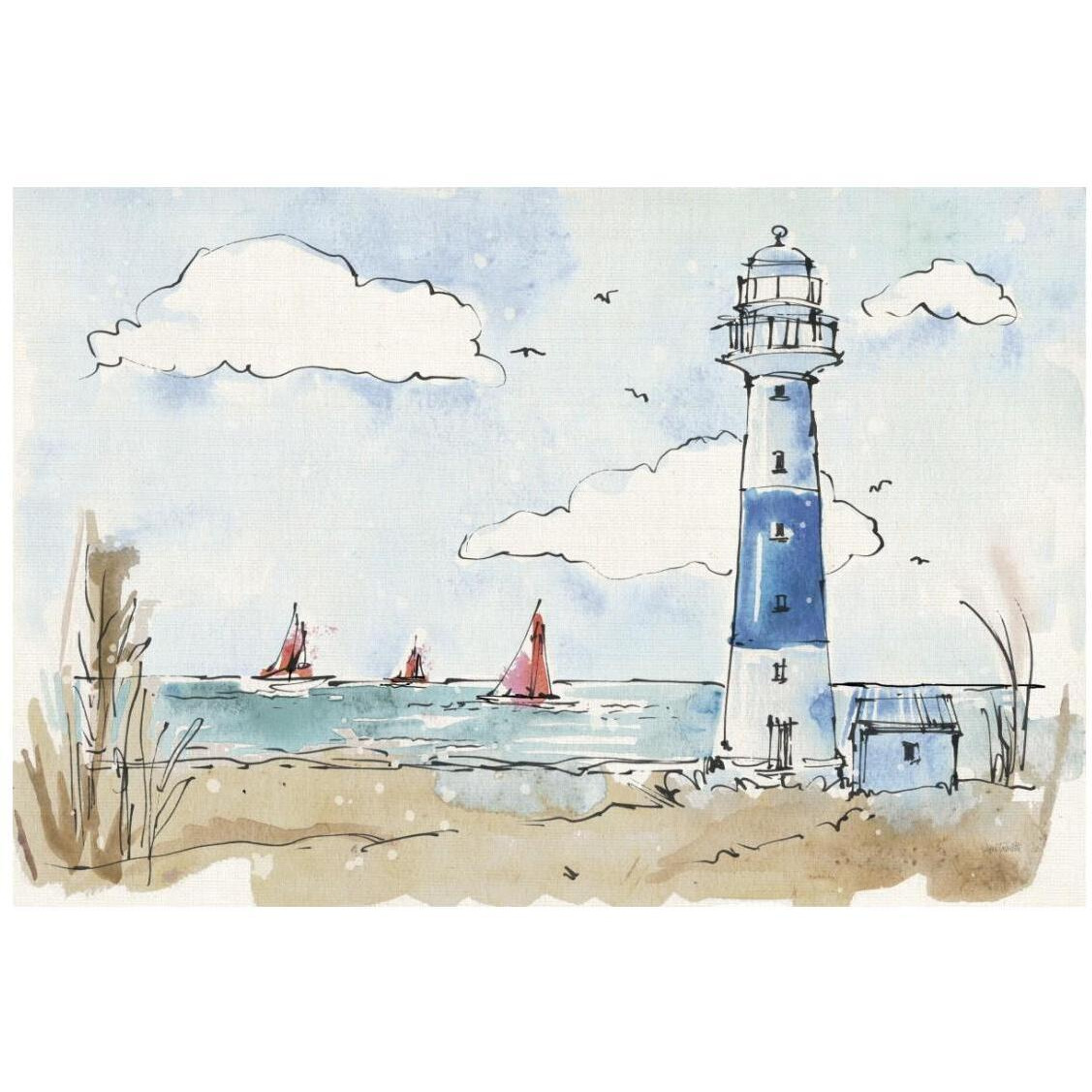 Coastal Life II -Paper Art-26&quotx18"