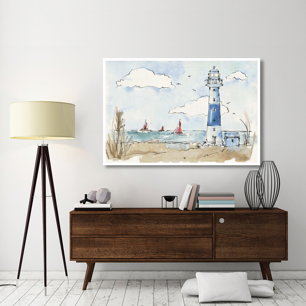 Coastal Life II -Paper Art-62&quotx42"