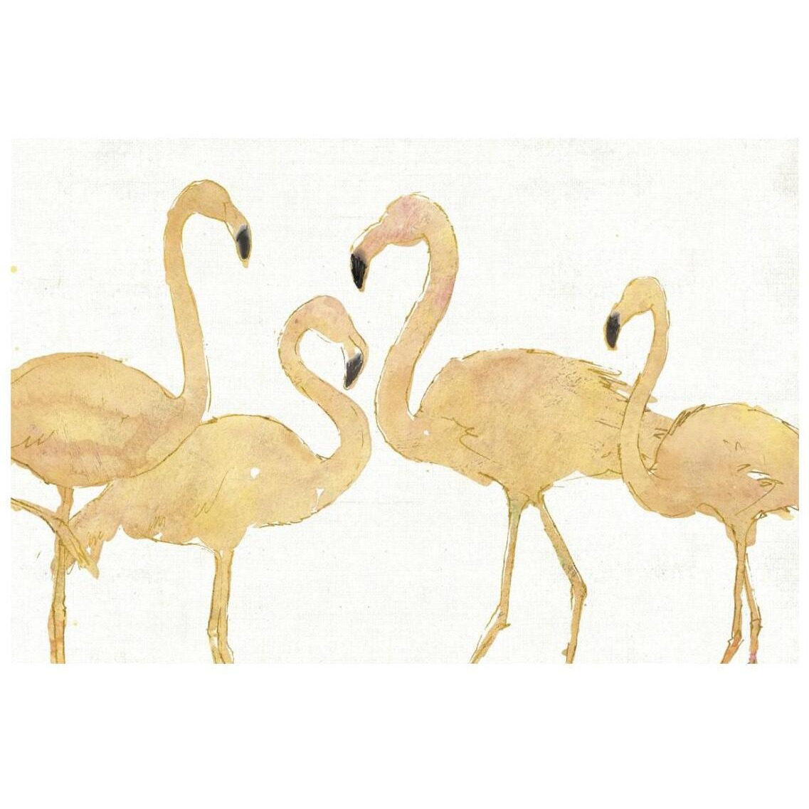 Flamingo Fever I no Splatter Gold -Paper Art-26&quotx18"