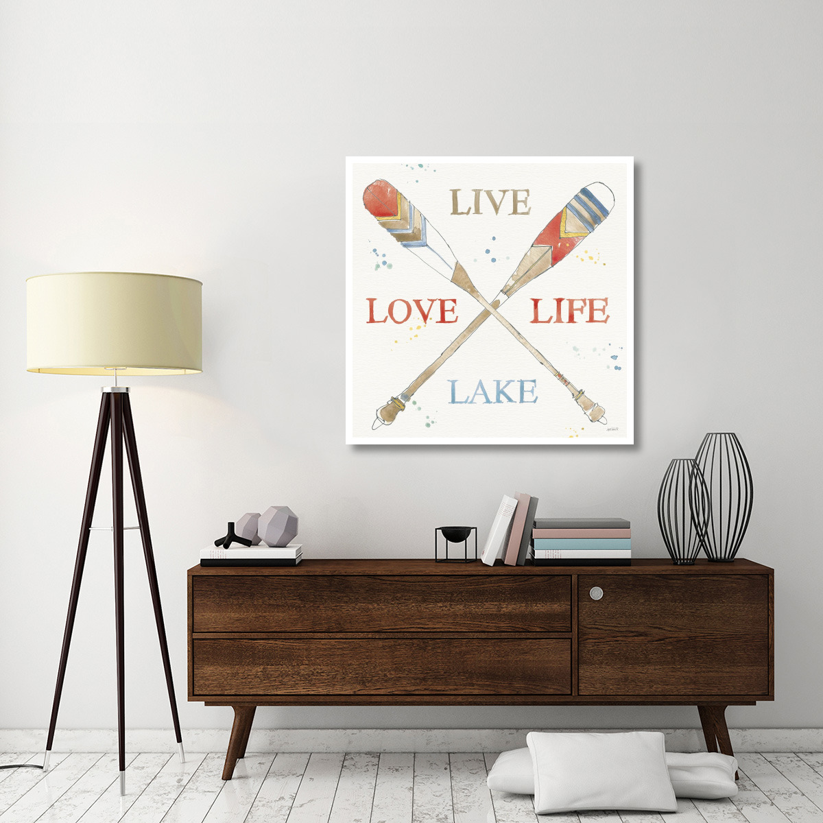 Lakehouse V Red -Paper Art-42&quotx42"