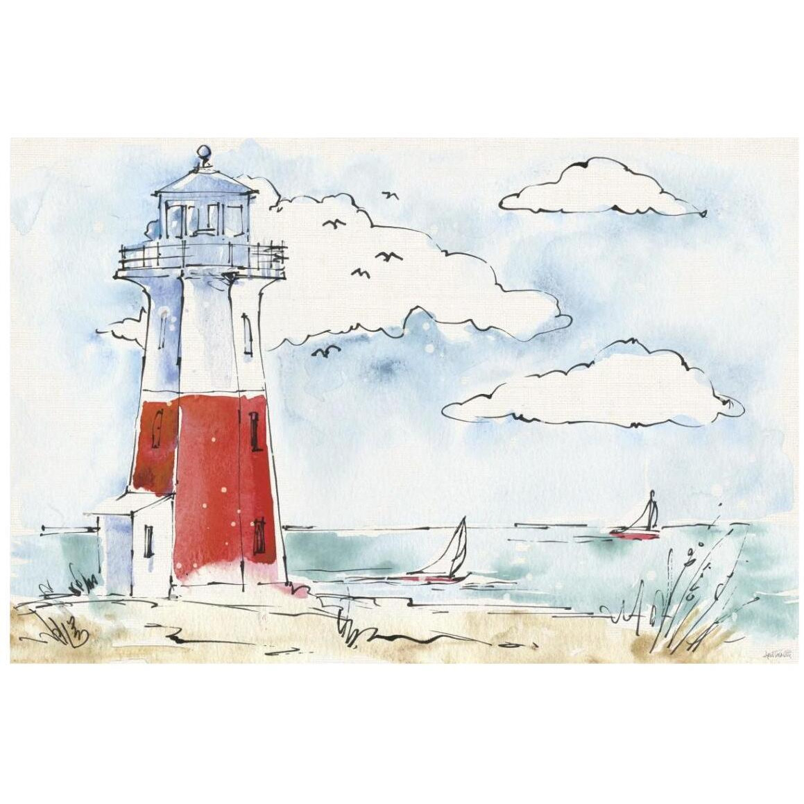 Coastal Life VII -Paper Art-20&quotx14"