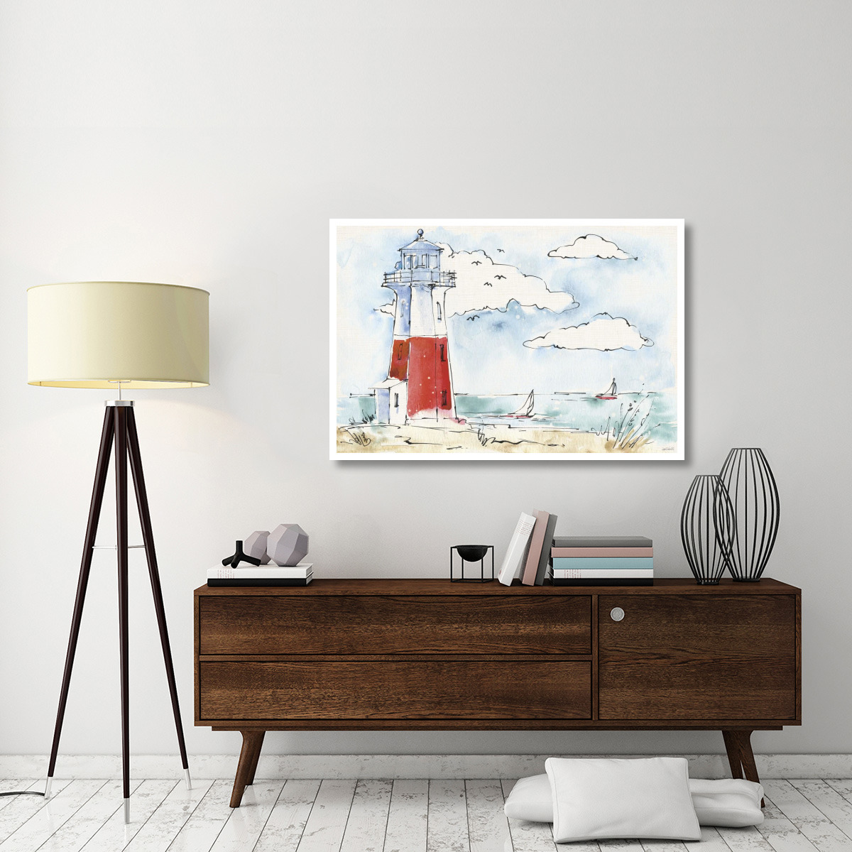 Coastal Life VII -Paper Art-50&quotx34"