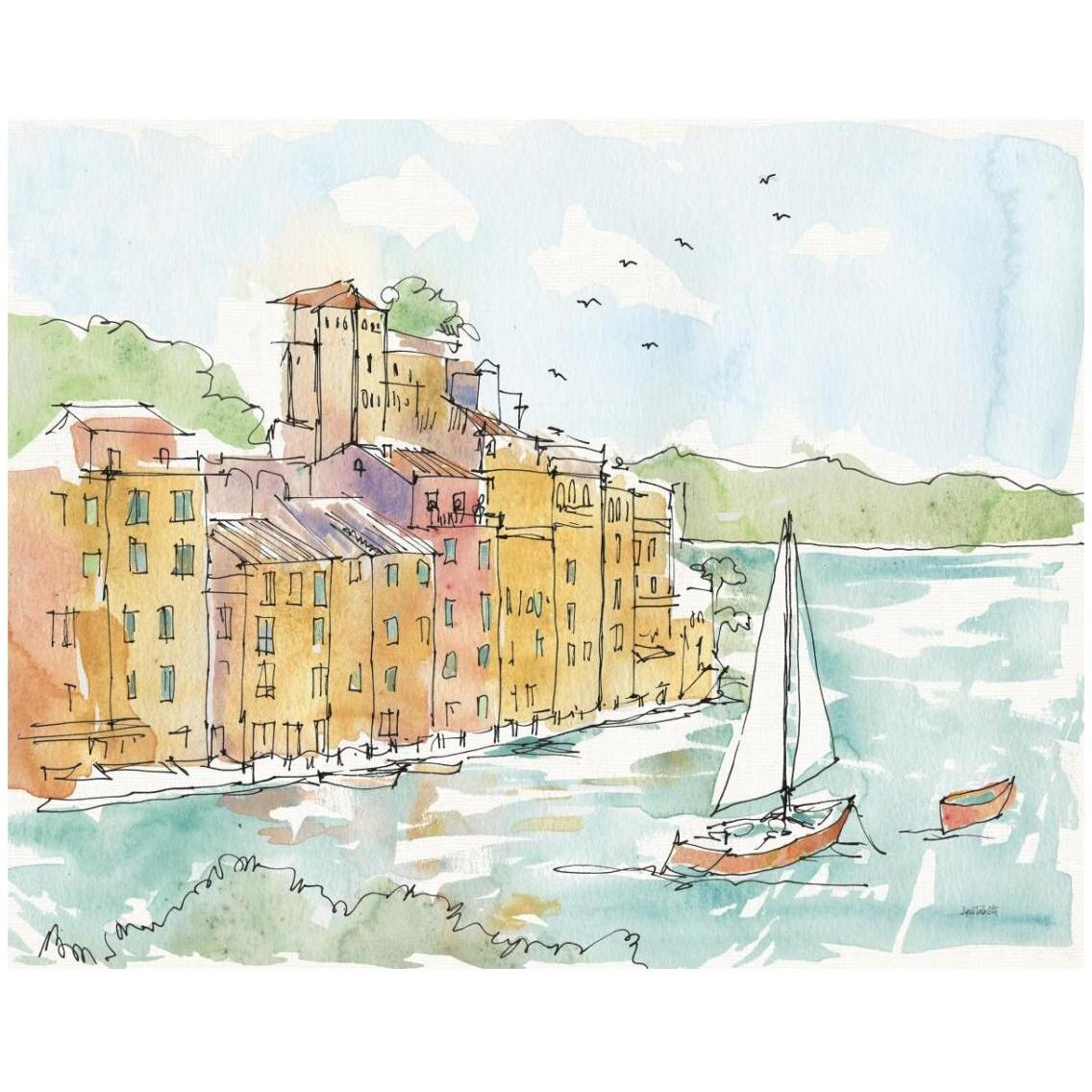 Portofino II -Paper Art-30&quotx24"