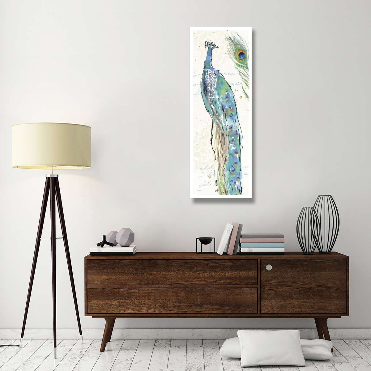 Peacock Garden IV -Paper Art-20&quotx56"