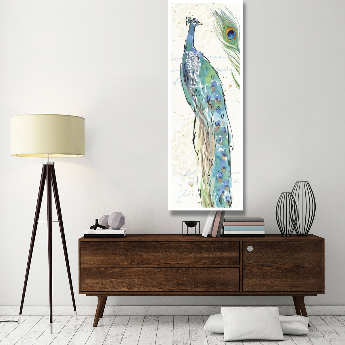 Peacock Garden IV -Paper Art-26&quotx74"