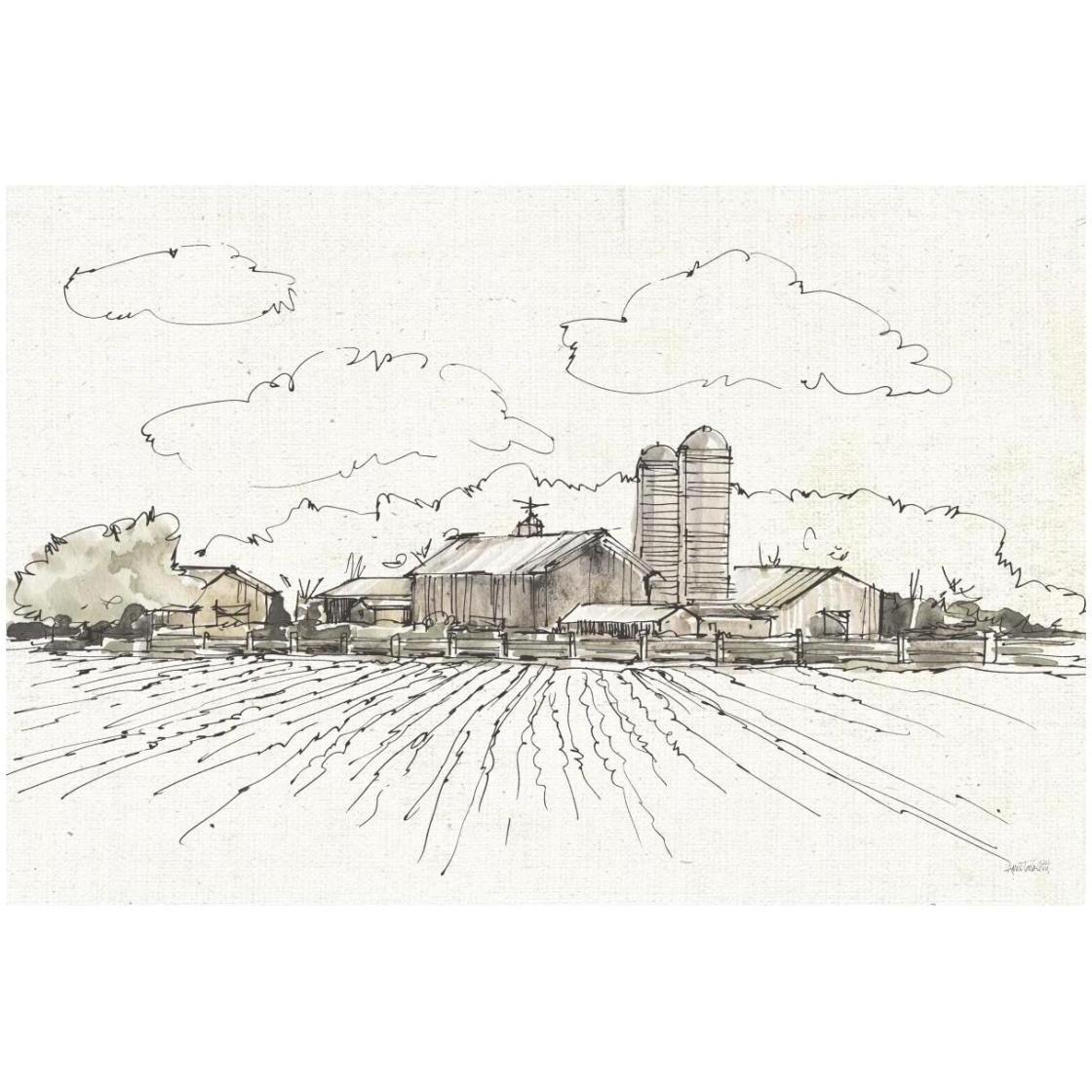 Farm Memories I -Paper Art-26&quotx18"