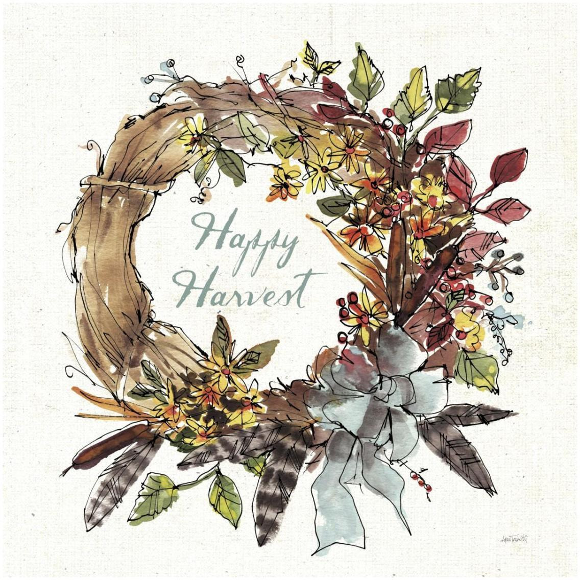 Festive Foliage V -Paper Art-32&quotx32"