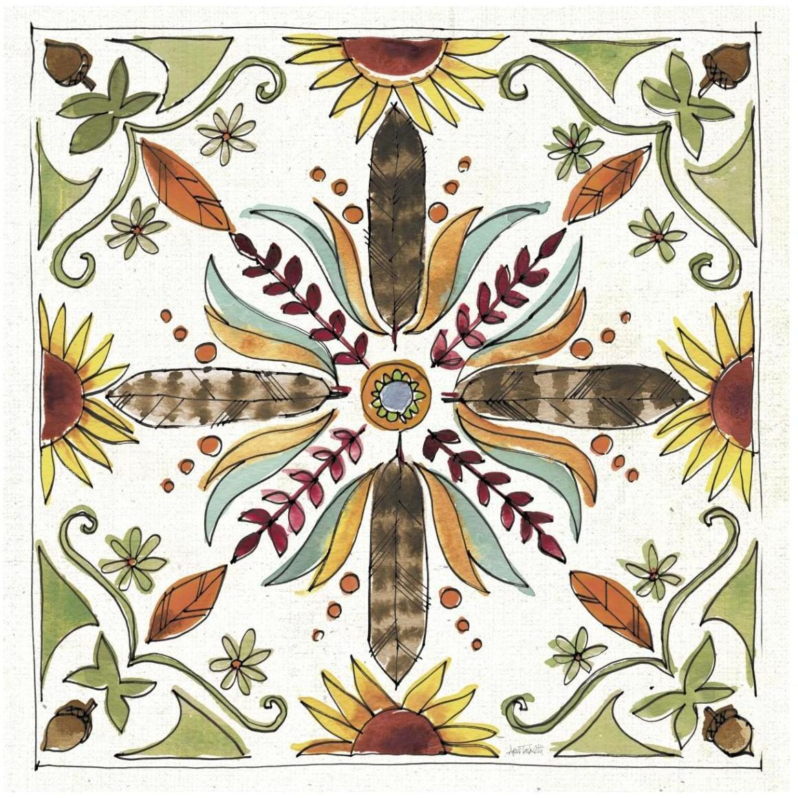 Festive Foliage VIII -Paper Art-42&quotx42"