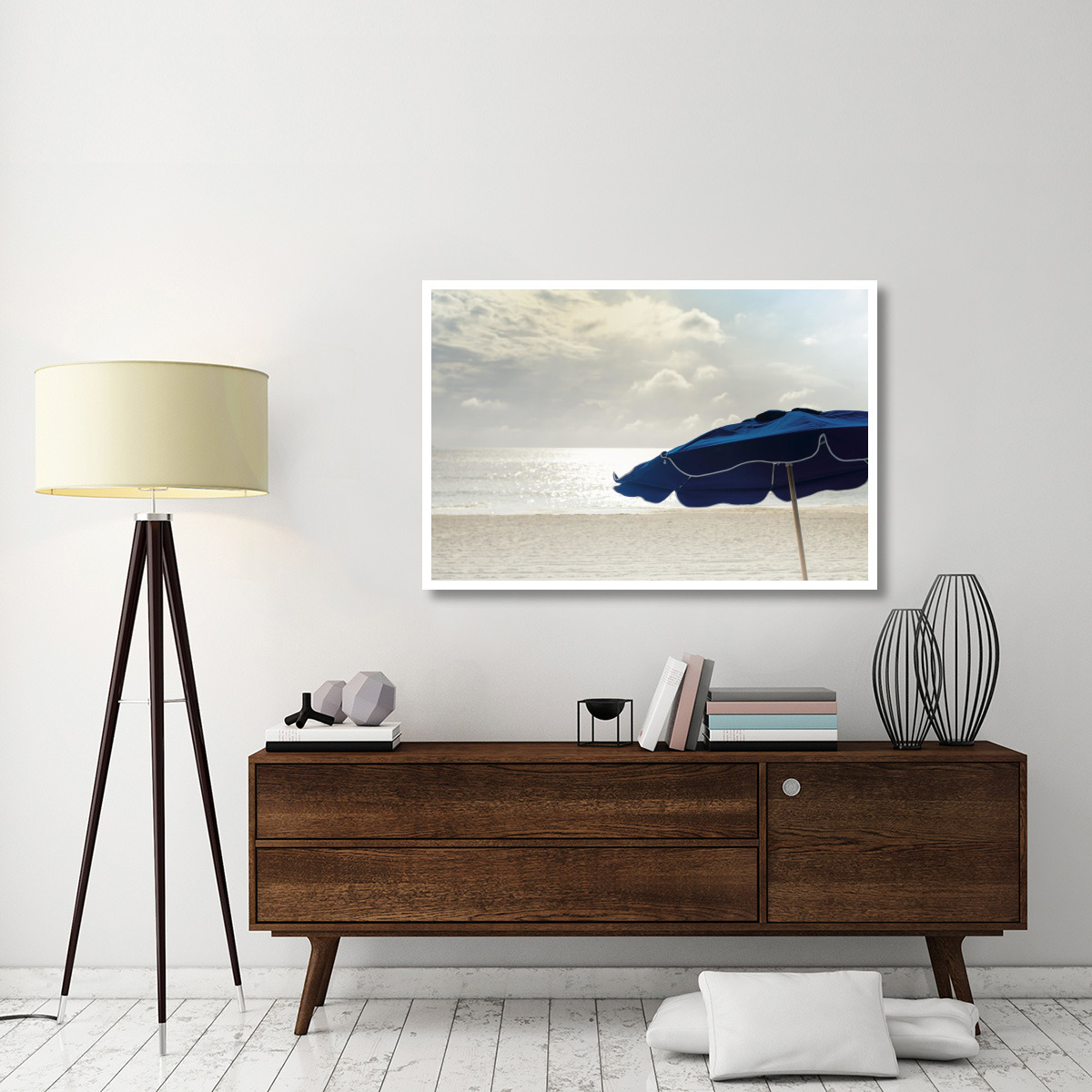 Blue Umbrella -Paper Art-50&quotx34"