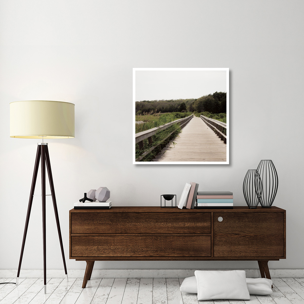 Beach Boardwalk -Paper Art-38&quotx38"