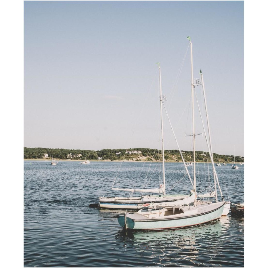 Cape Cod Sailboats -Paper Art-20.26&quotx24"