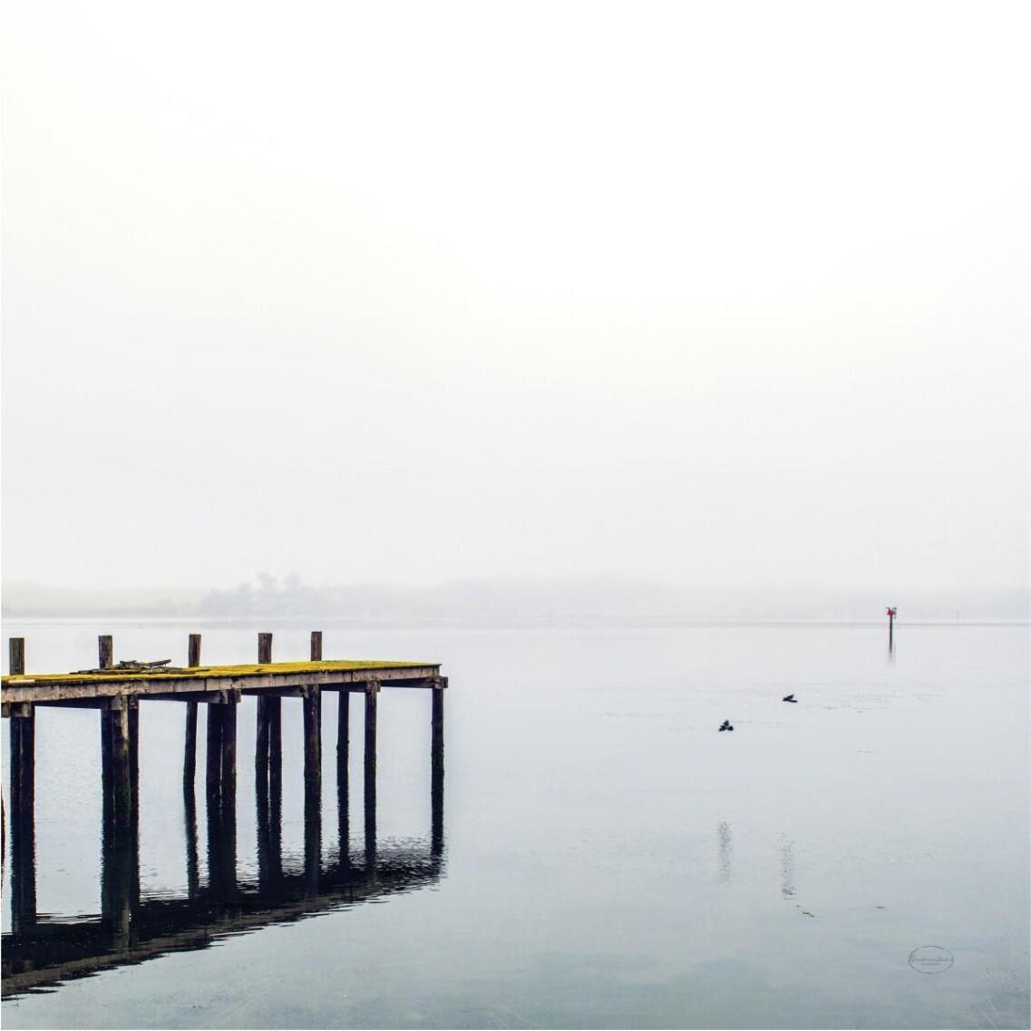 Foggy Pier -Paper Art-38&quotx38"