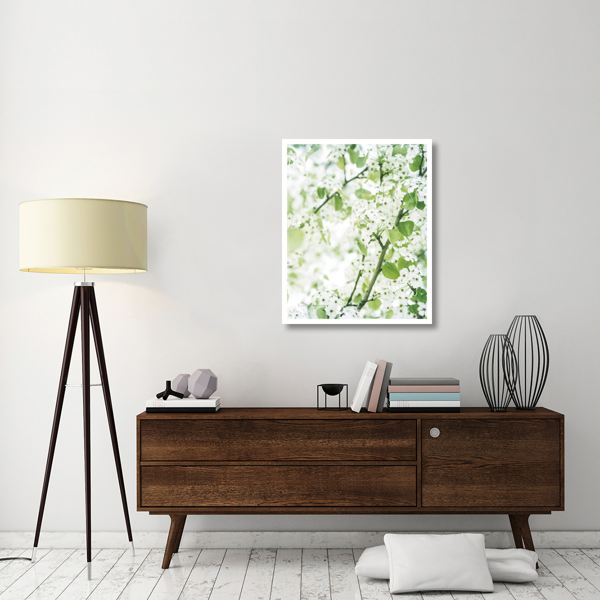 White Blossoms -Paper Art-30&quotx37"