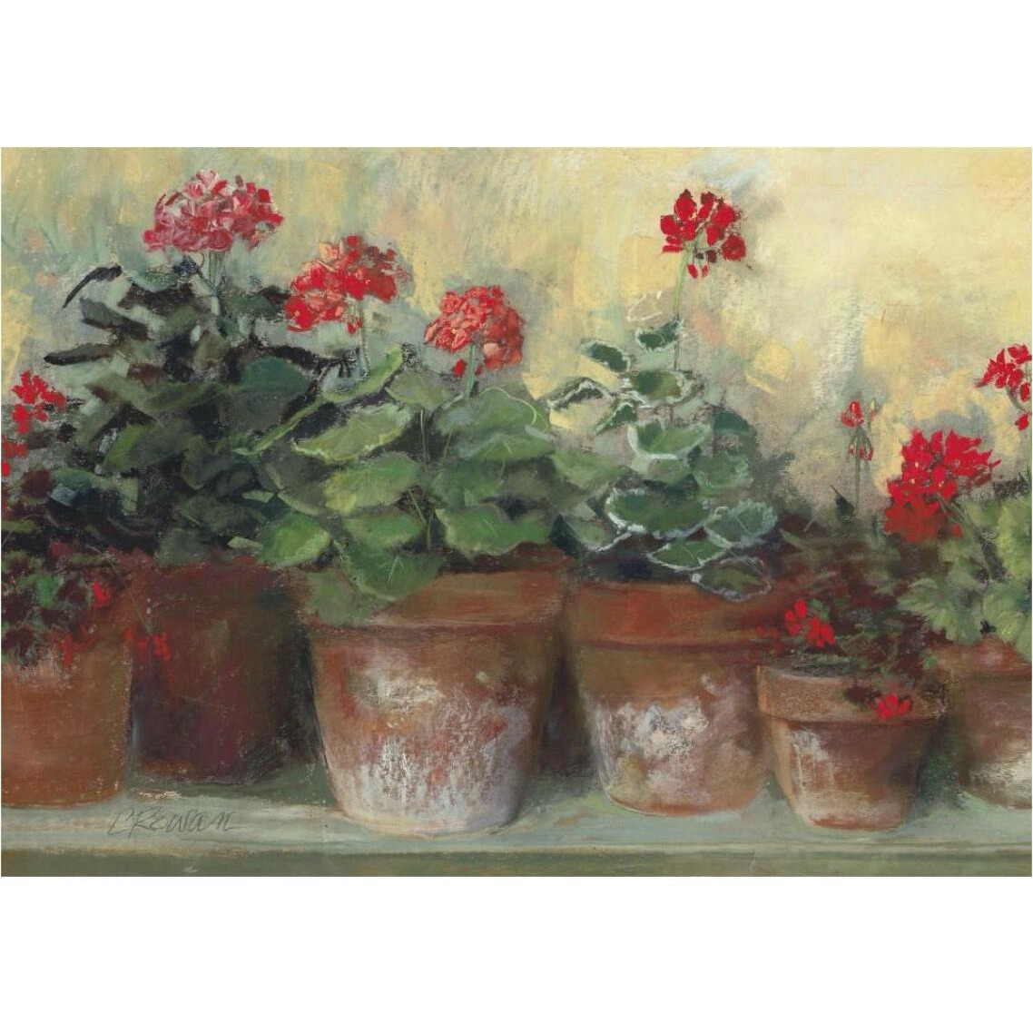 Kathleens Geraniums -Paper Art-38&quotx27.56"