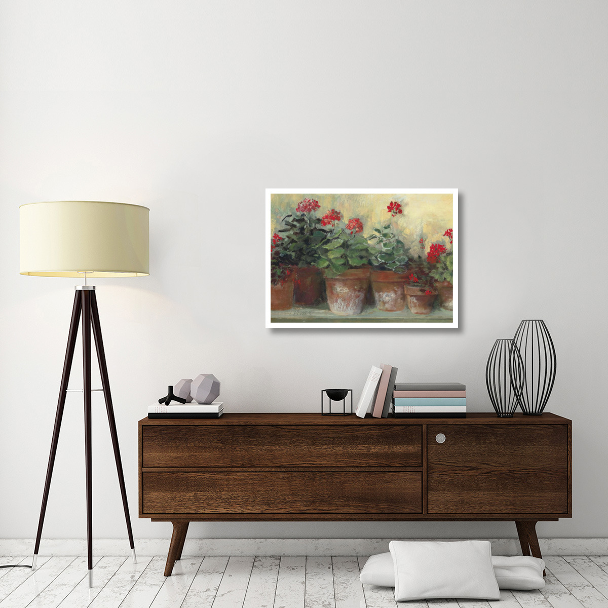 Kathleens Geraniums -Paper Art-38&quotx27.56"