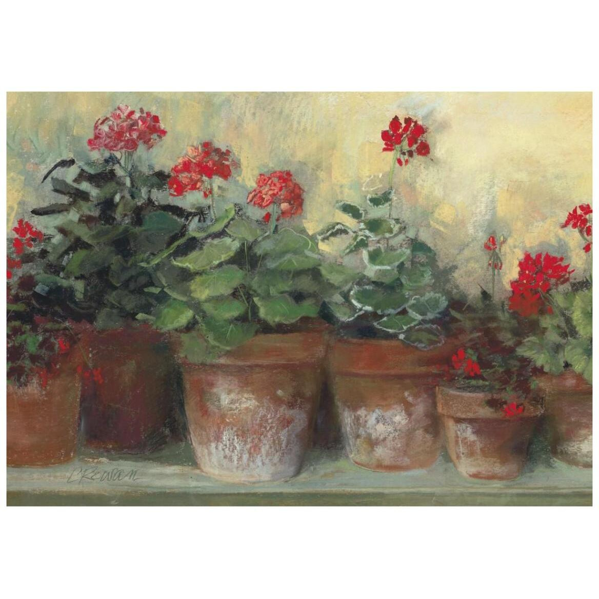 Kathleens Geraniums -Paper Art-42&quotx30.4"