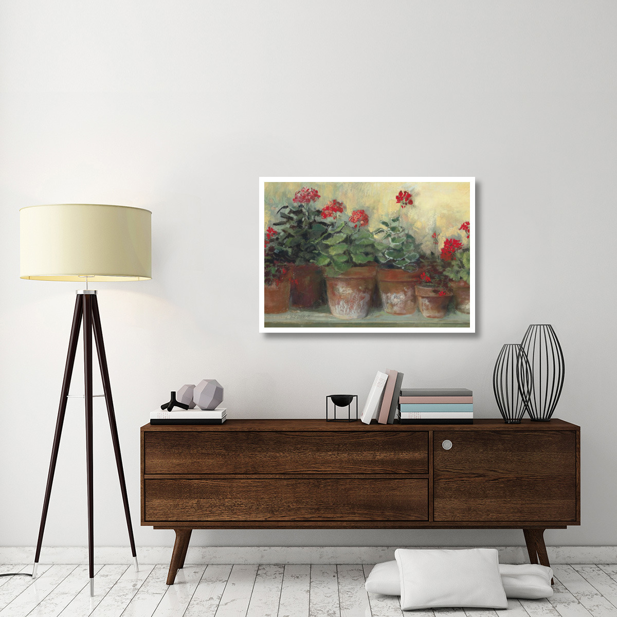 Kathleens Geraniums -Paper Art-42&quotx30.4"