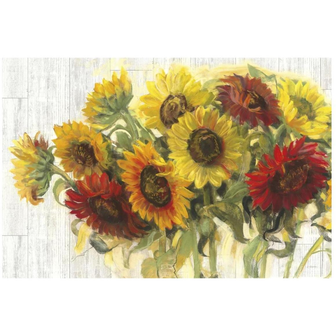 Gathering Sun Crop on Wood -Paper Art-20&quotx14"