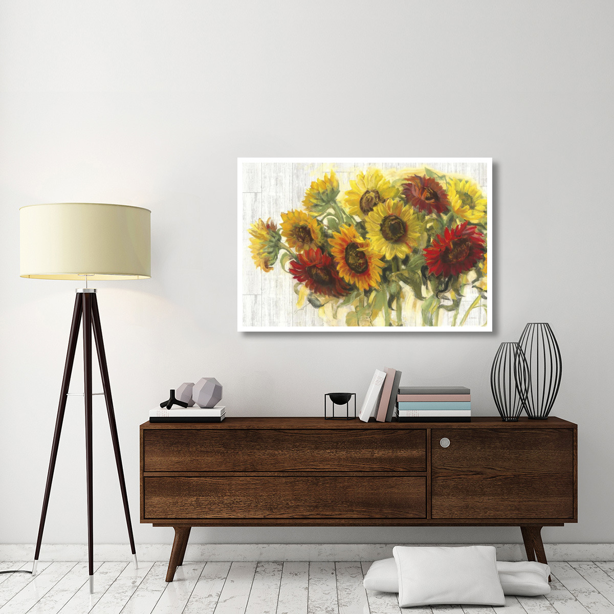 Gathering Sun Crop on Wood -Paper Art-50&quotx34"