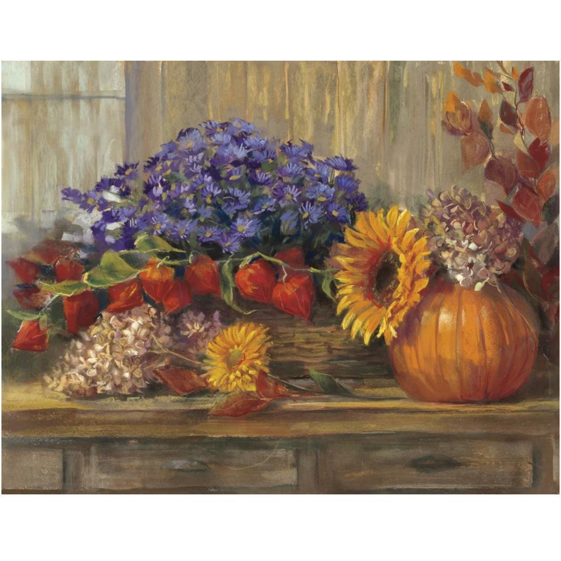 October Still Life -Paper Art-18&quotx14"