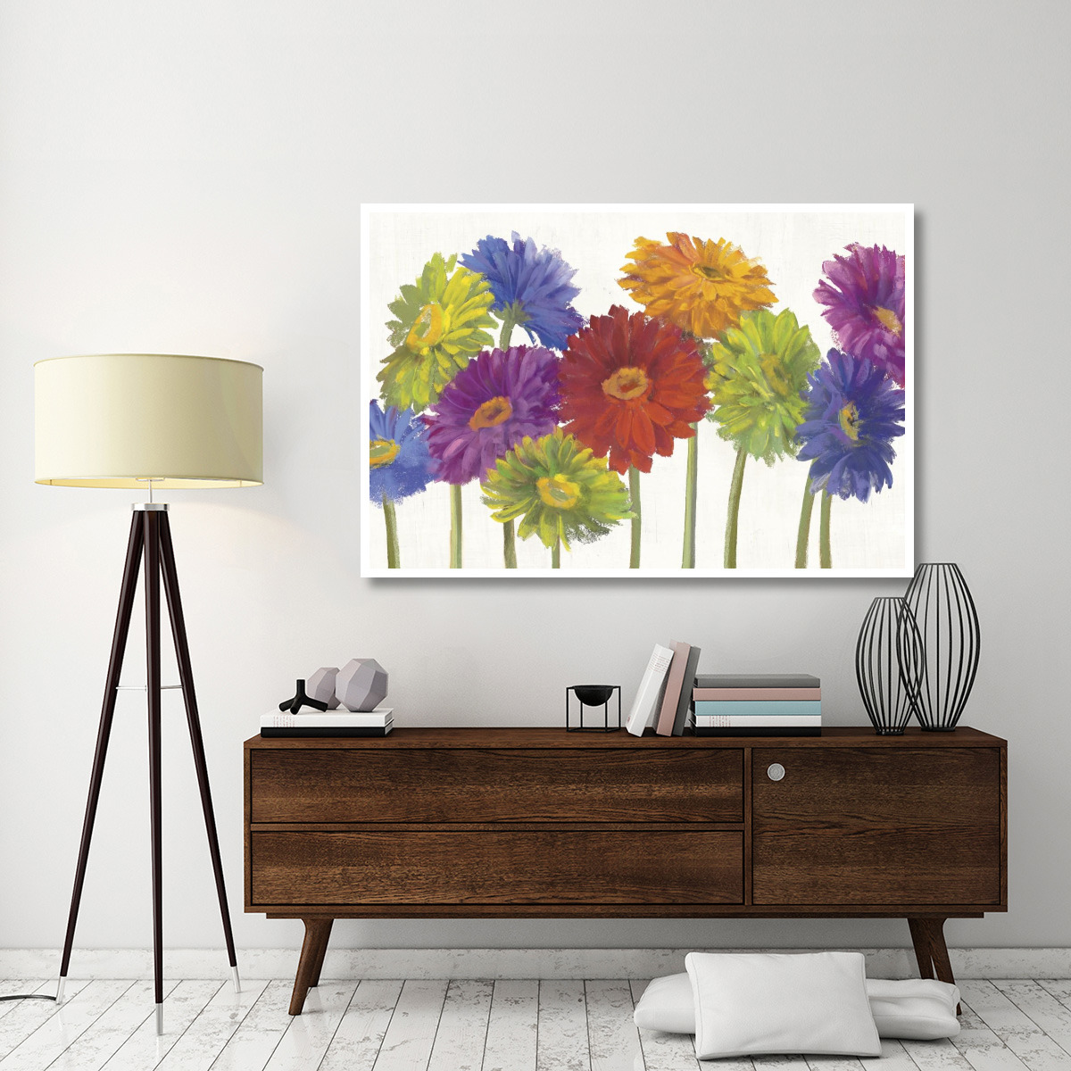 Colorful Gerbera Daisies -Paper Art-62&quotx42"