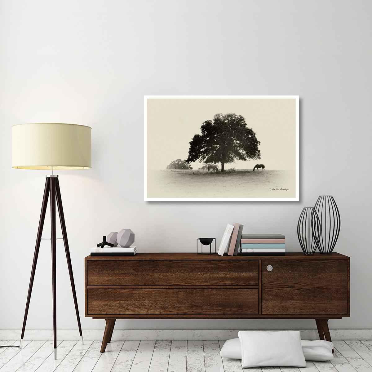 Horses and Trees I -Paper Art-50&quotx34"