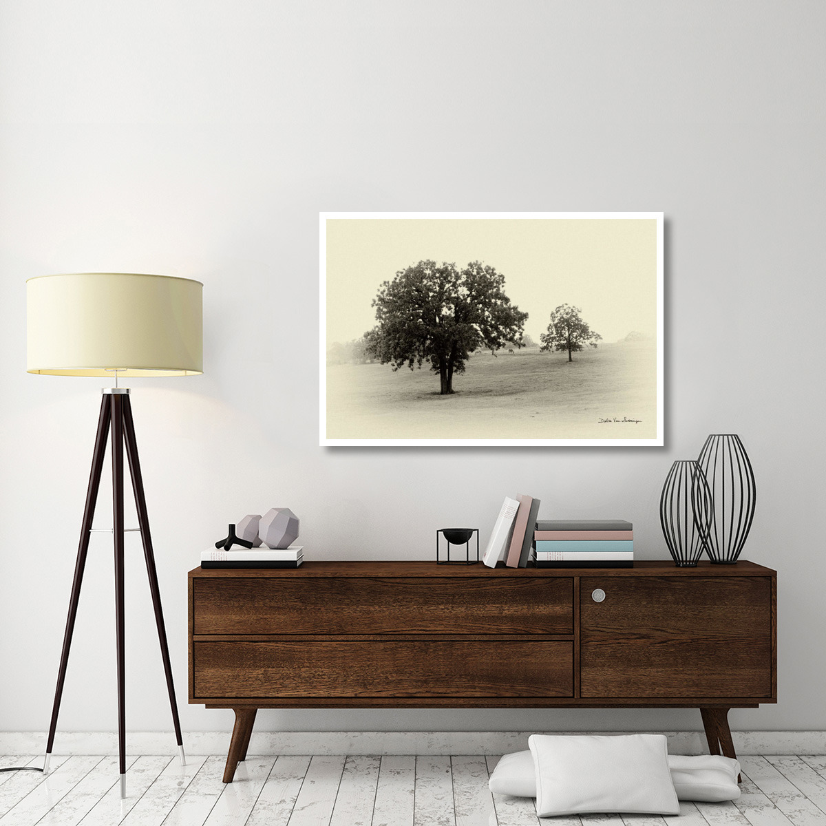 Horses and Trees II -Paper Art-50&quotx34"