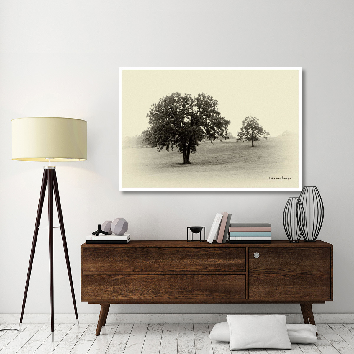 Horses and Trees II -Paper Art-62&quotx42"