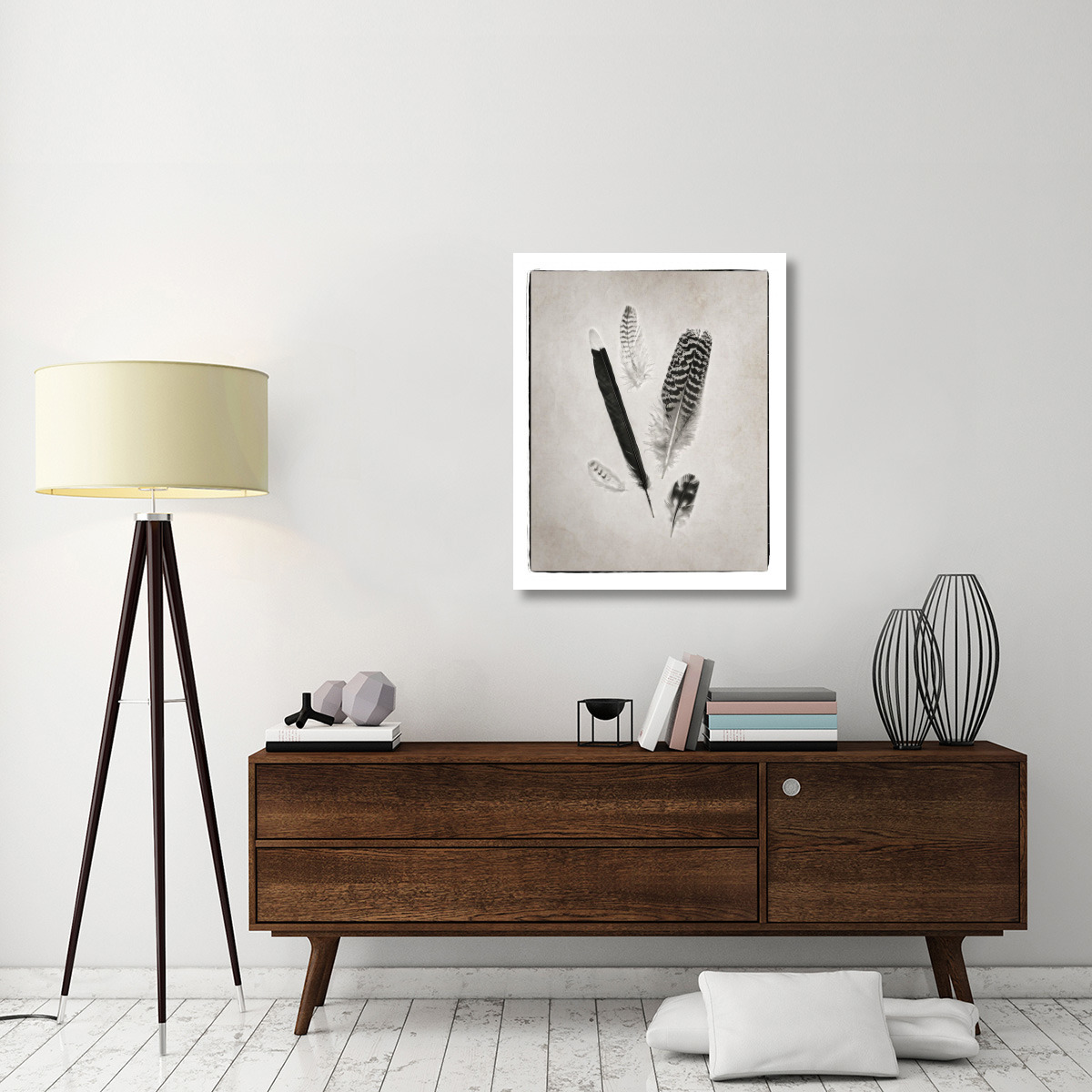 Feather Group II - BW -Paper Art-30&quotx37"