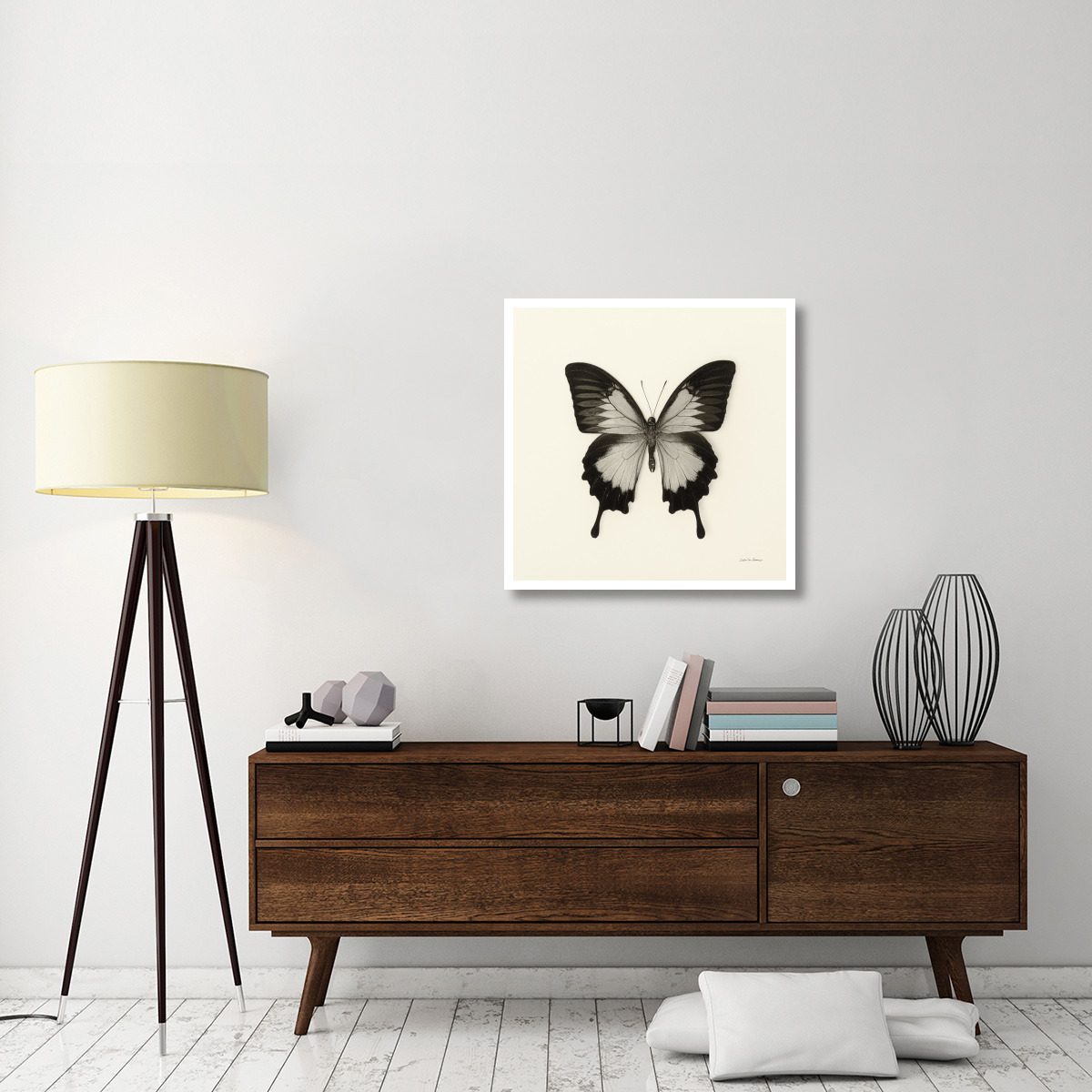 Butterfly III - BW -Paper Art-32&quotx32"