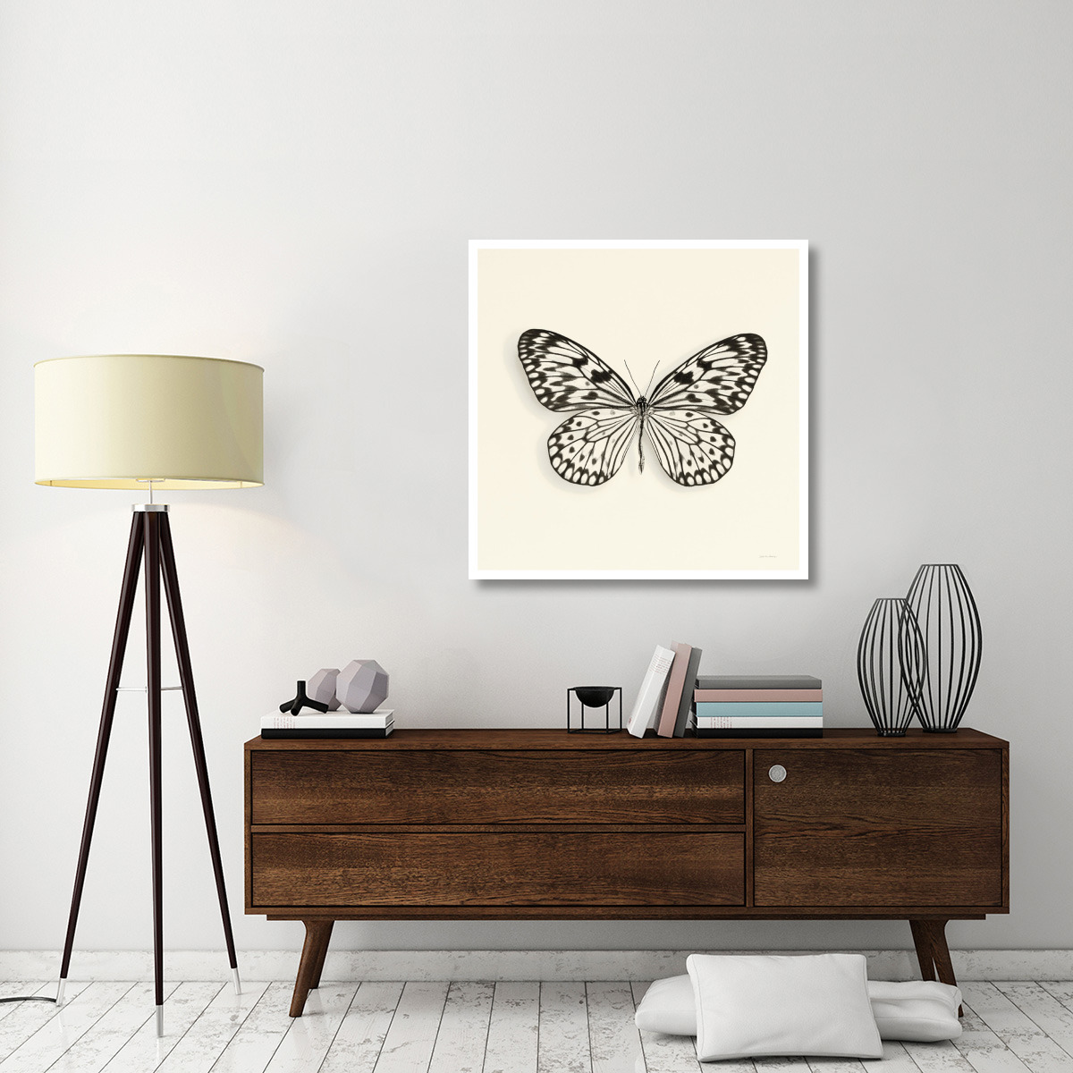 Butterfly V - BW -Paper Art-38&quotx38"