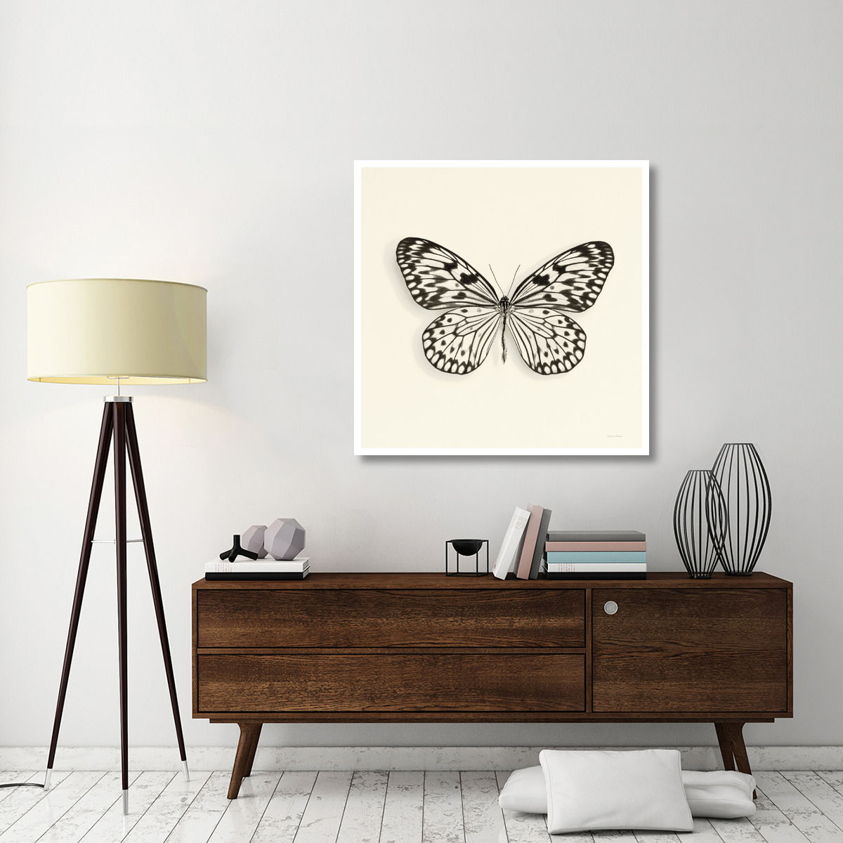 Butterfly V - BW -Paper Art-42&quotx42"