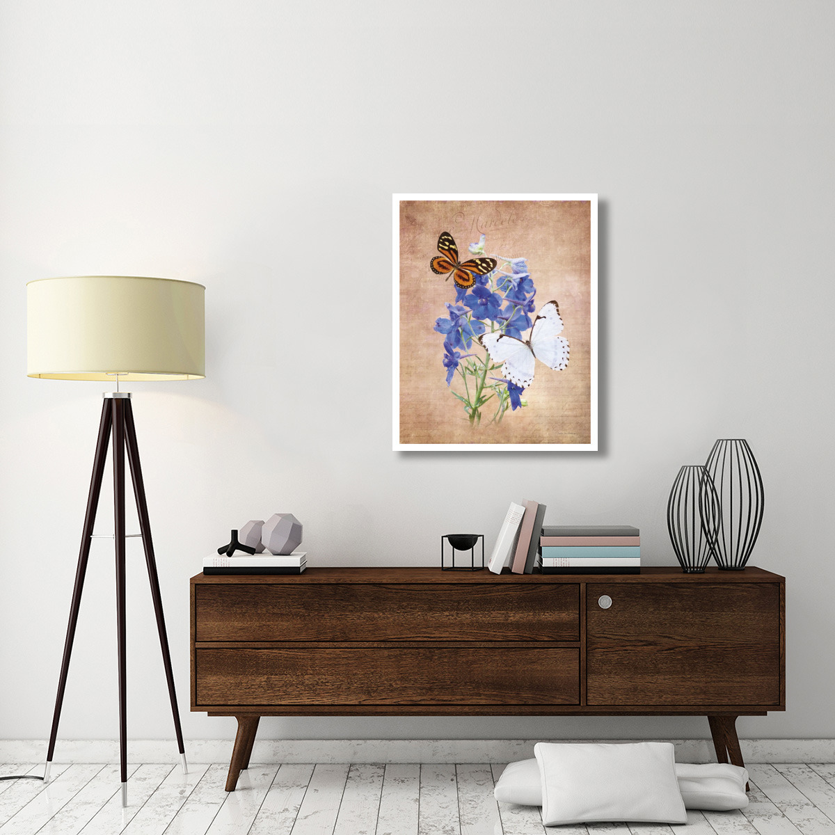 Butterfly Botanical III -Paper Art-30&quotx37"