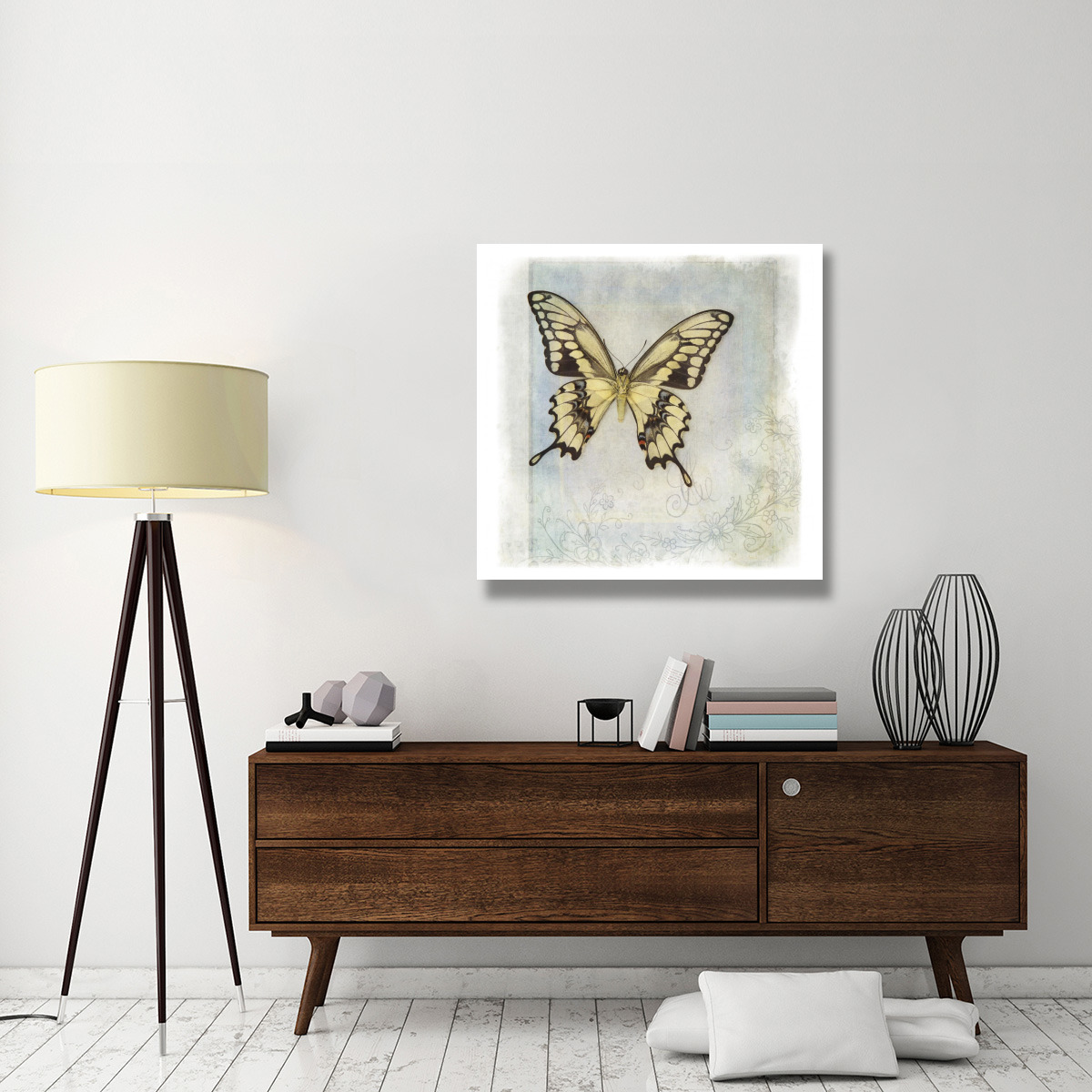 Floating Butterfly V -Paper Art-38&quotx38"