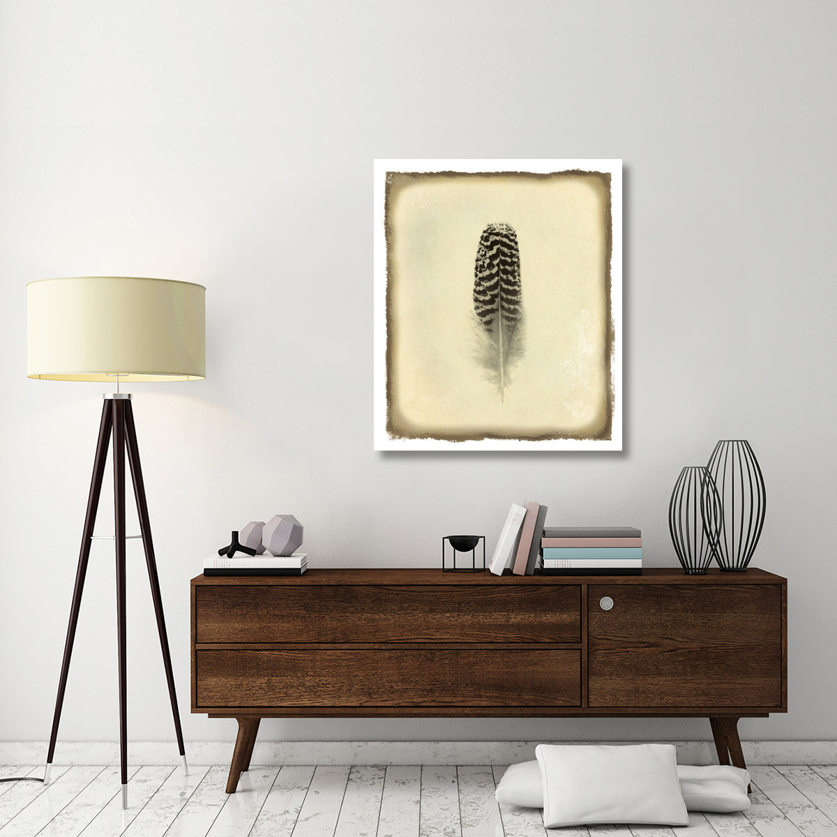 Feather I Vintage -Paper Art-35.6&quotx42"