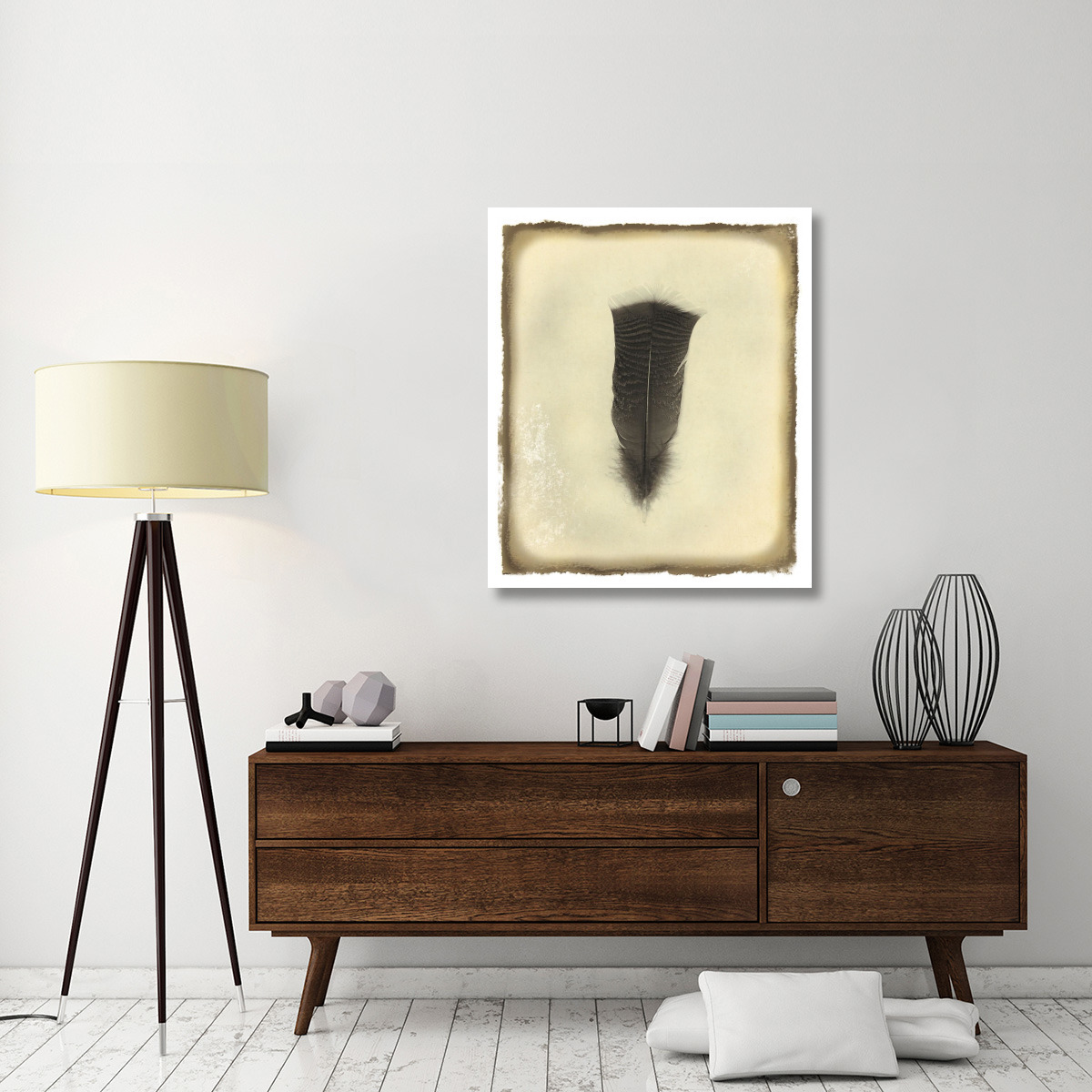 Feather III Vintage -Paper Art-35.6&quotx42"