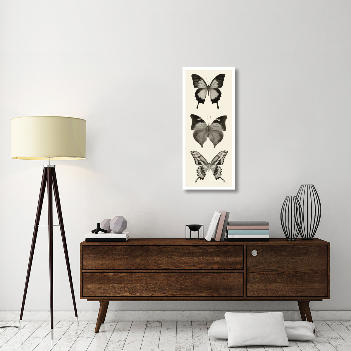 Butterfly - BW Panel I -Paper Art-18&quotx42"