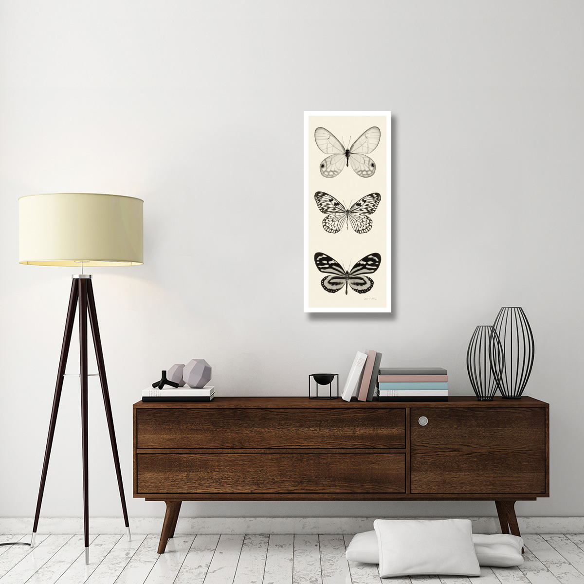 Butterfly - BW Panel II -Paper Art-18&quotx42"