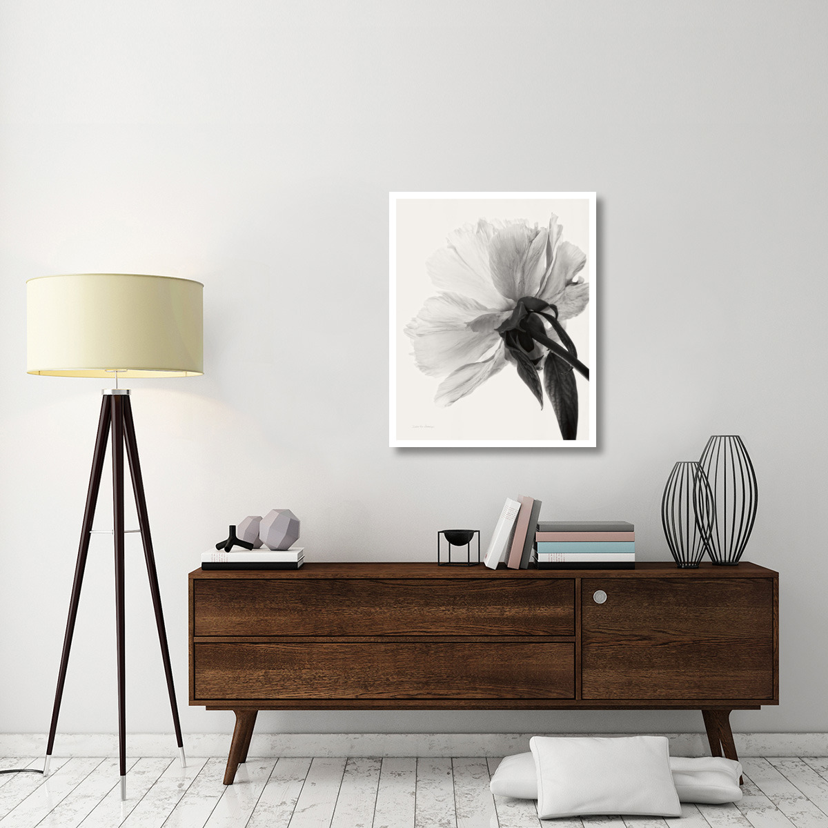 Translucent Peony III - BW -Paper Art-30&quotx37"