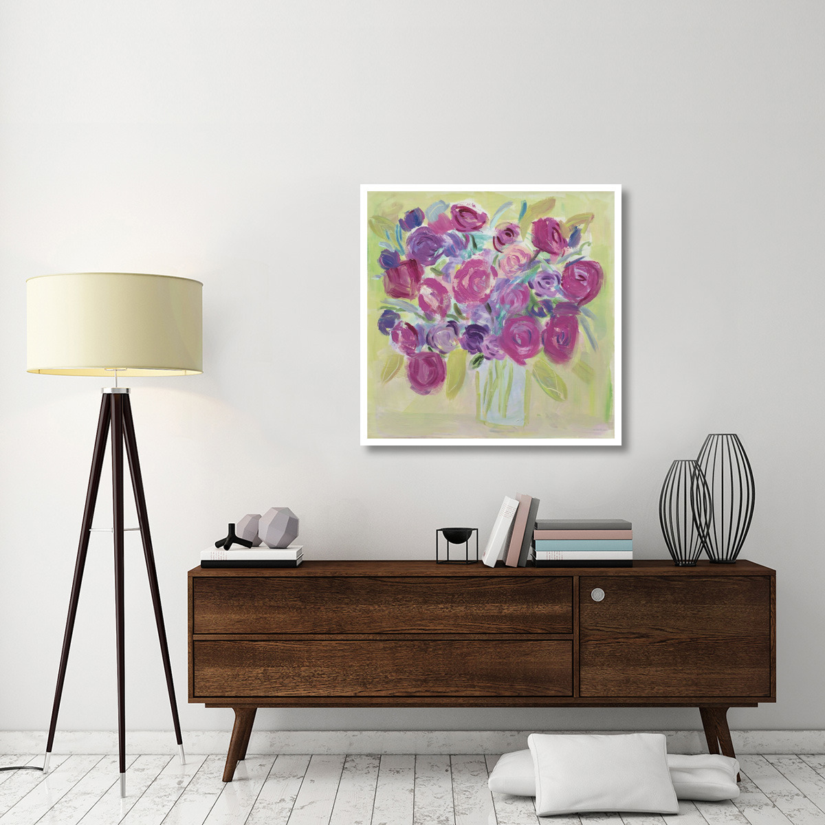Pink Roses Flower -Paper Art-38&quotx38"