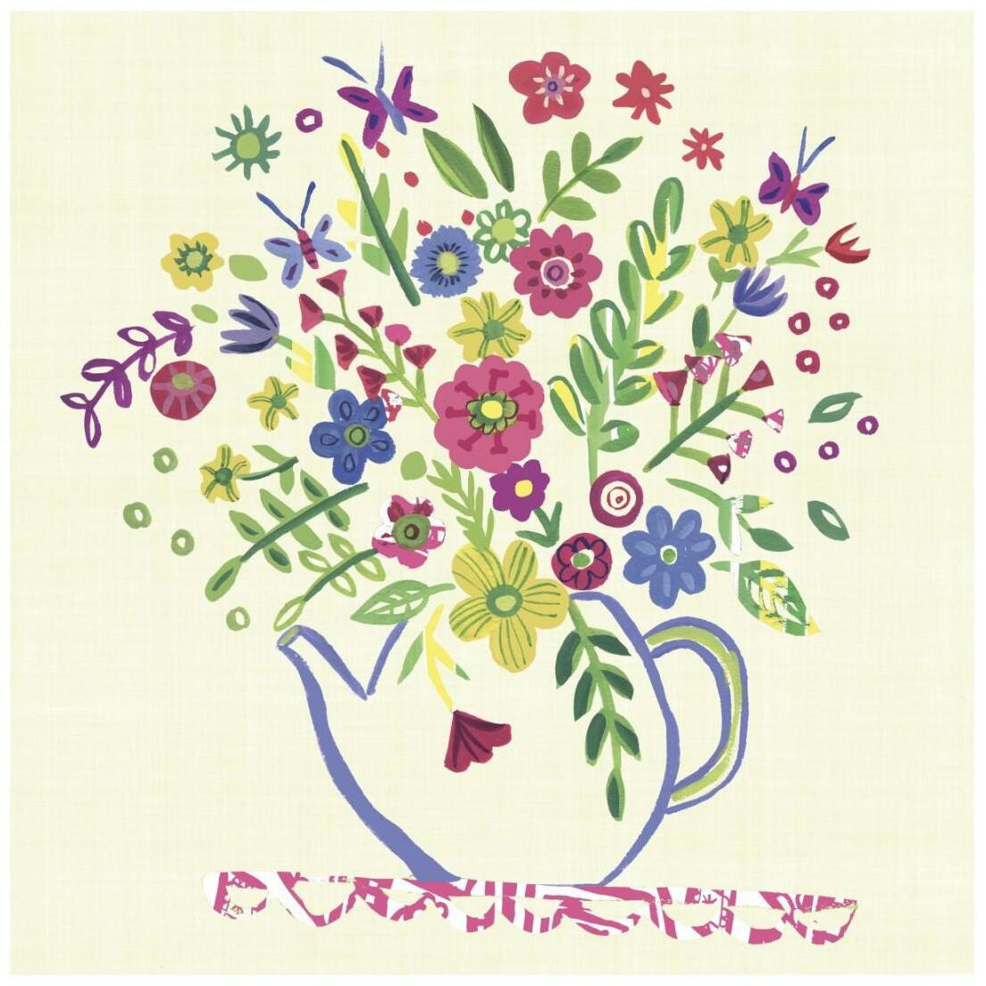 Pastel Summer Florals II -Paper Art-20&quotx20"