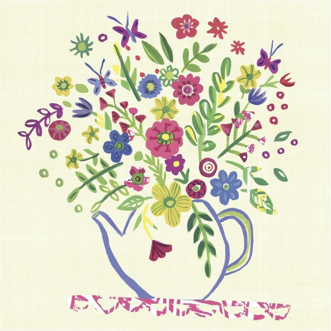 Pastel Summer Florals II -Paper Art-38&quotx38"