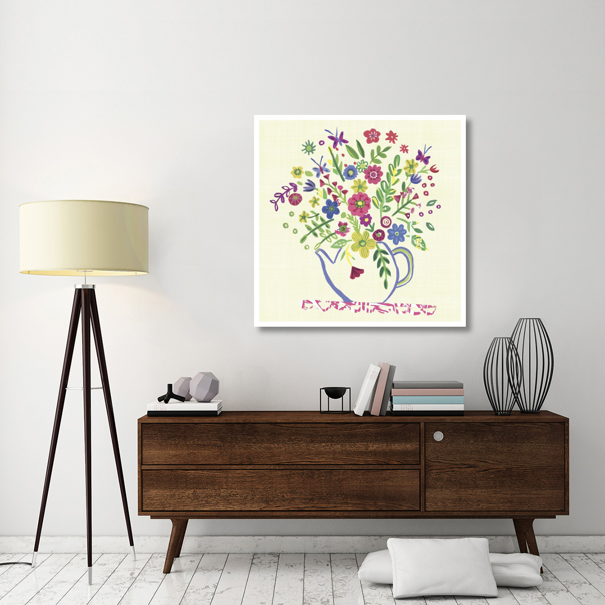 Pastel Summer Florals II -Paper Art-42&quotx42"