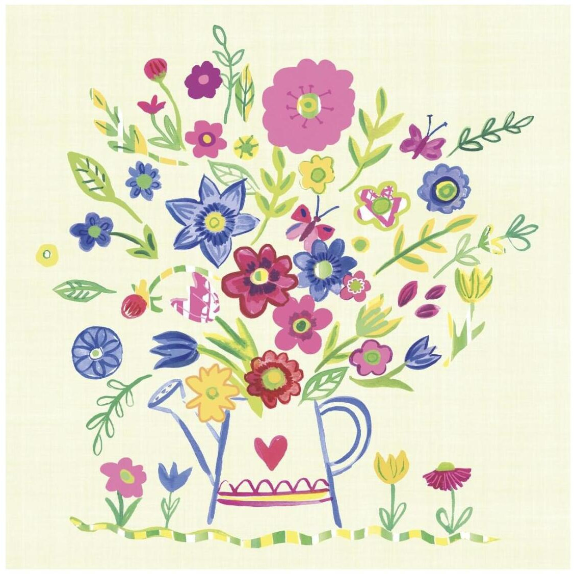 Pastel Summer Florals III -Paper Art-26&quotx26"