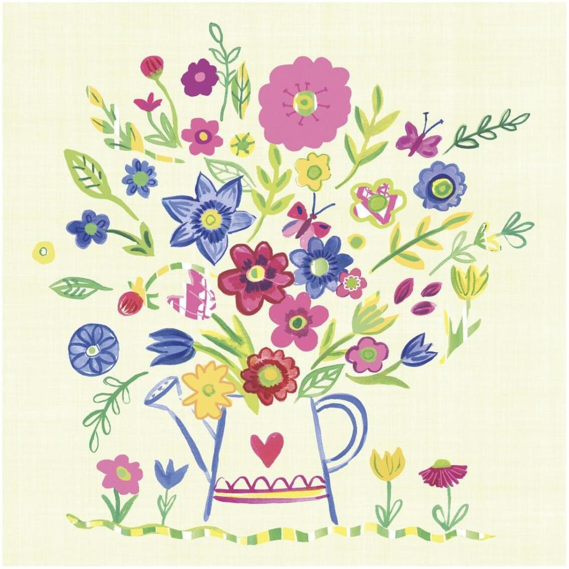 Pastel Summer Florals III -Paper Art-32&quotx32"