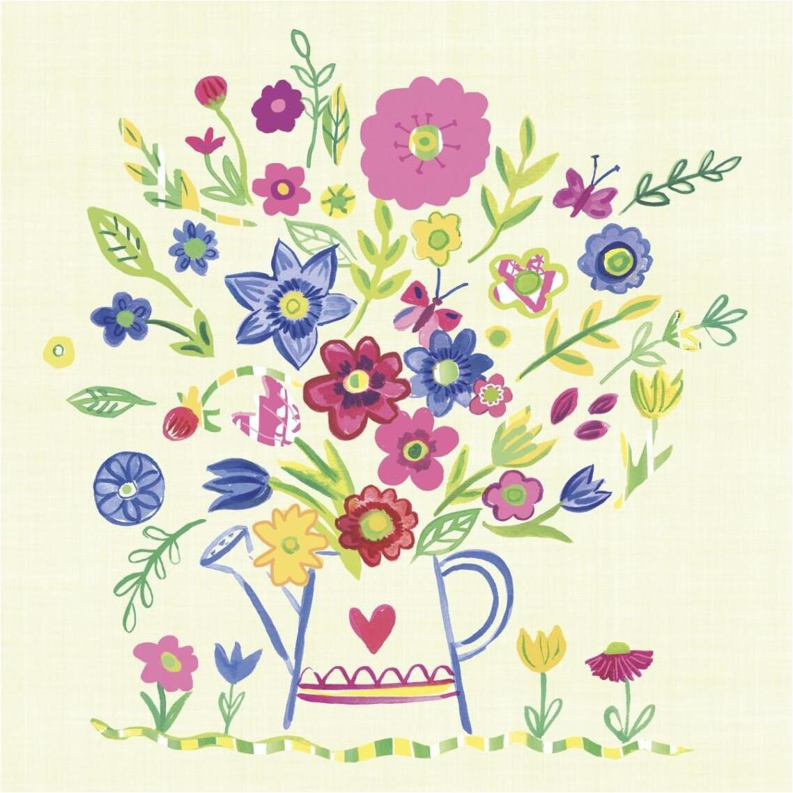 Pastel Summer Florals III -Paper Art-38&quotx38"