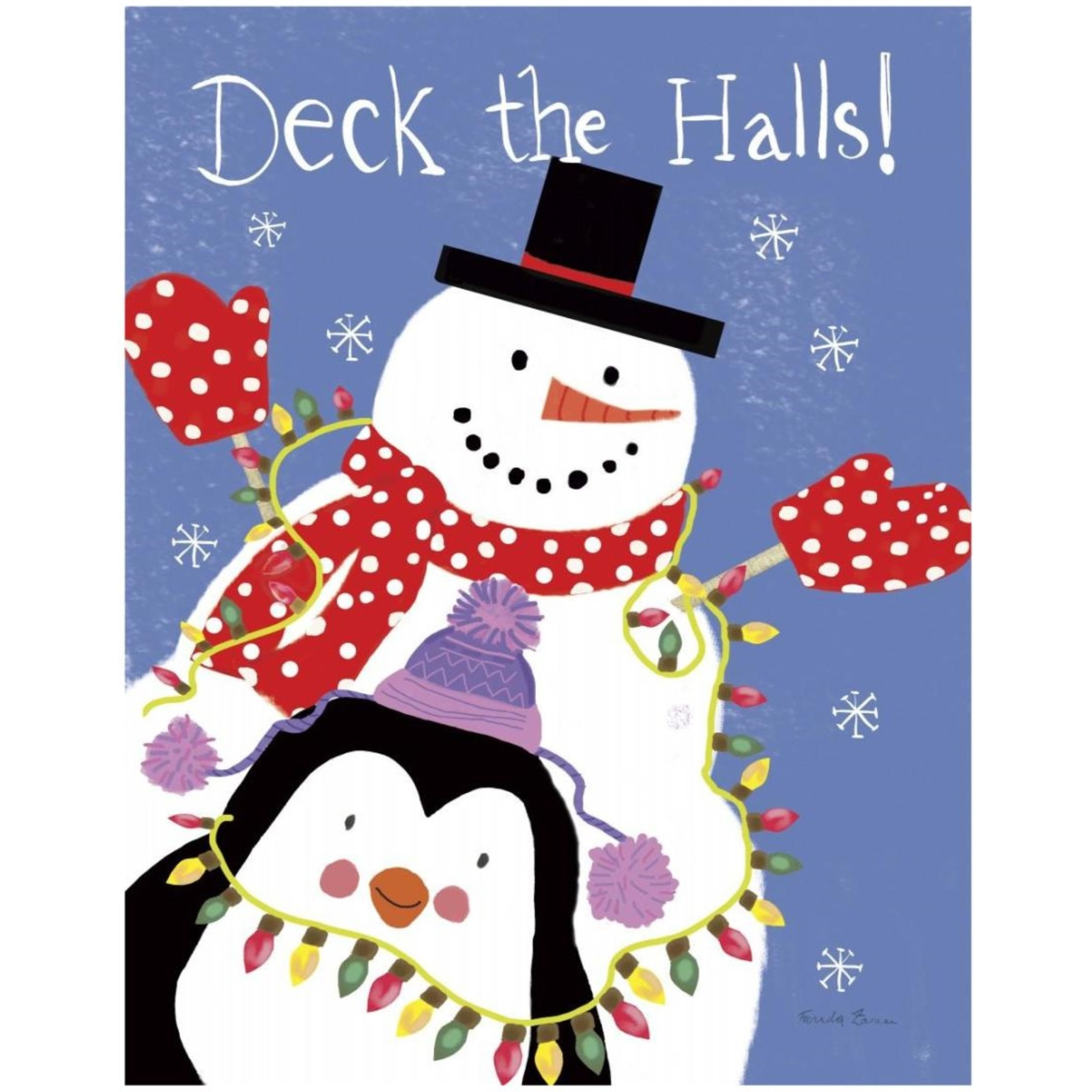 Snowman and Penguin Friends III -Paper Art-18&quotx22"