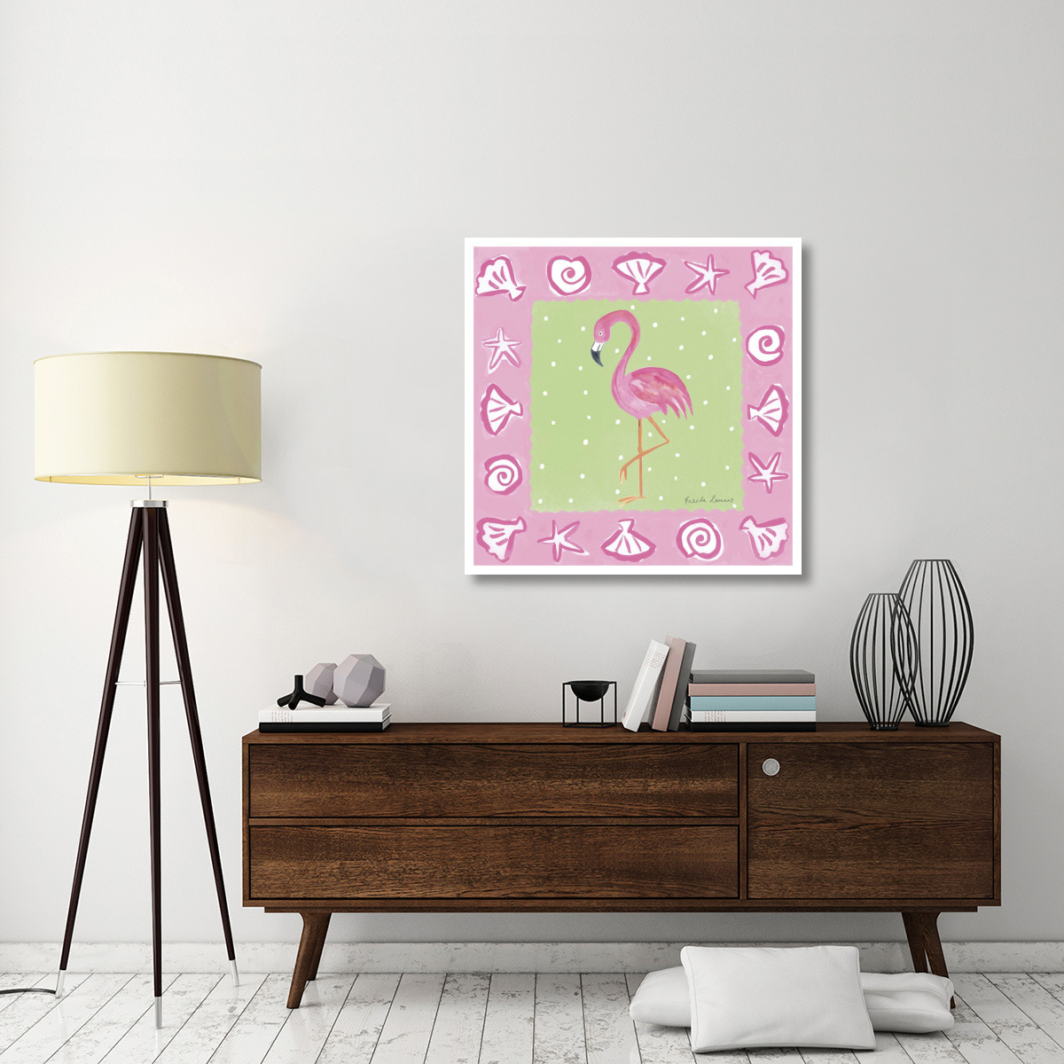 Flamingo Dance II -Paper Art-38&quotx38"