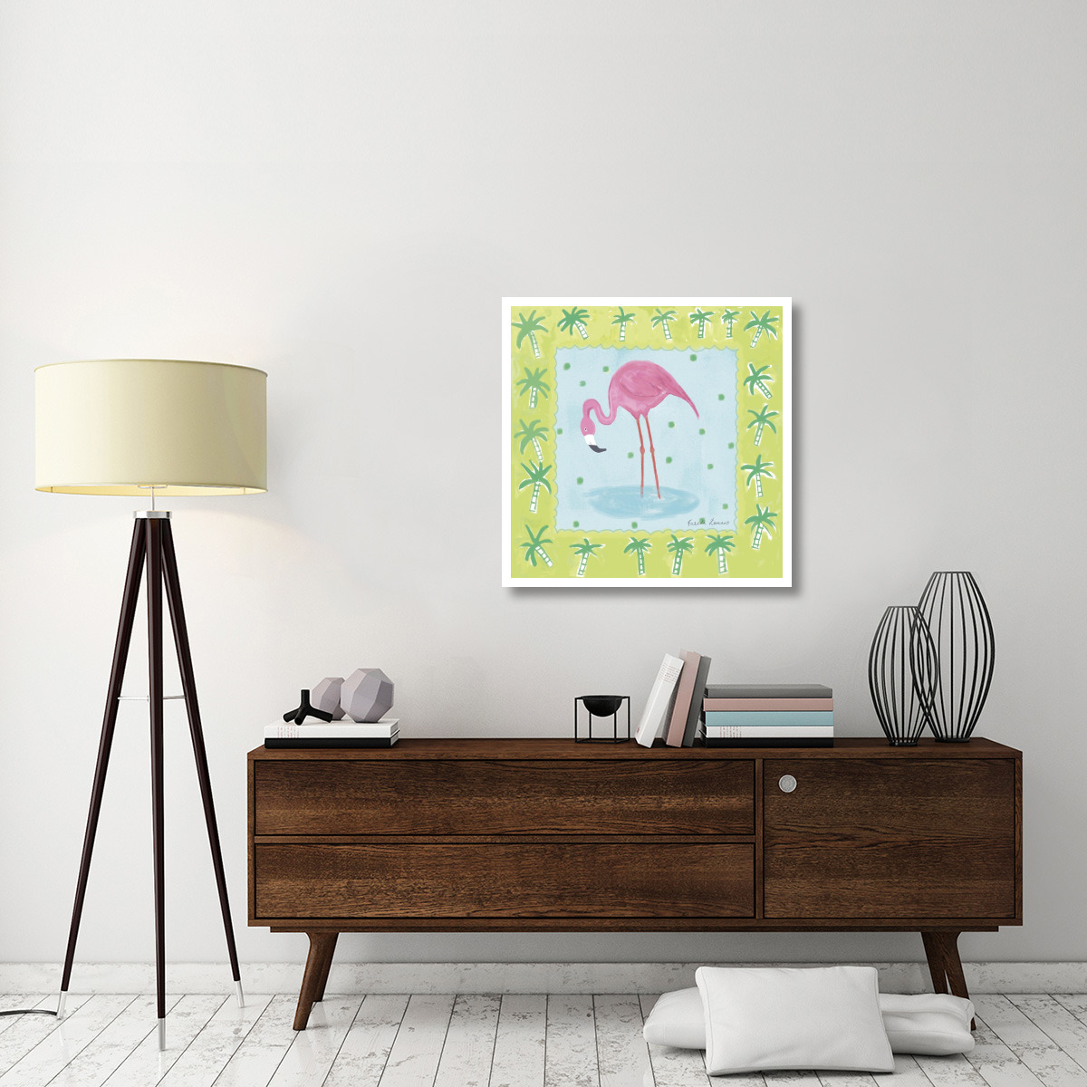 Flamingo Dance III -Paper Art-32&quotx32"