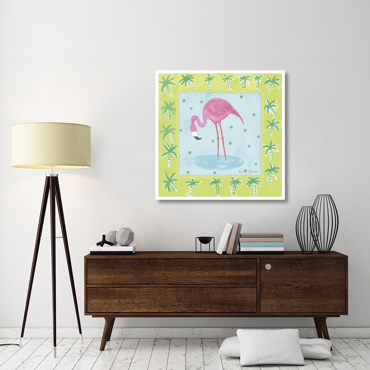 Flamingo Dance III -Paper Art-42&quotx42"